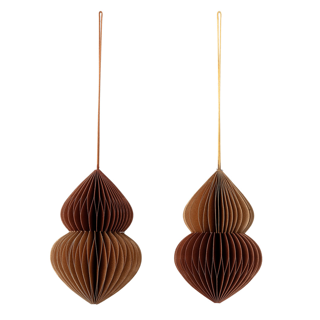 Bloomingville Pack of 2 Brown Paper Decorations WERE £9.50 NOW £4