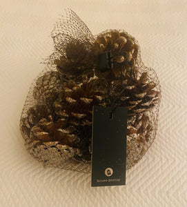 House Doctor Silver Glitter Large Pine Cones WERE £6.50 NOW £2.00